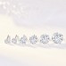 Liming fashion gift sterling silver s925 zircon earrings Japanese and Korean silver cross-border birthstone accessories four-claw earrings