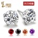 Liming fashion gift sterling silver s925 zircon earrings Japanese and Korean silver cross-border birthstone accessories four-claw earrings