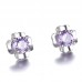 s925 sterling silver Japanese and Korean women's amethyst earrings crown chrysanthemum dolphin zircon earrings hypoallergenic earrings