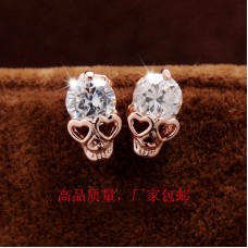 Alloy earrings rose gold hypoallergenic skull earrings new zircon earrings Hot sale on foreign trade platform