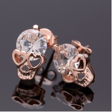 Alloy earrings rose gold hypoallergenic skull earrings new zircon earrings Hot sale on foreign trade platform