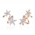 Korea Sweet Lady Flower Curved Ear Clips Zircon Earrings Temperament Earrings Ear Jewelry