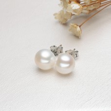 Factory direct sale s925 whole body pure silver earrings 4A grade flawless freshwater pearl earrings pure silver earrings