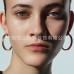 Retro and old vintage simple design earrings HOOP square line circle circle gold European and American titanium steel earrings
