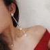 Personality multi-layer chain tassel earrings Korean version of long pearl earrings female crystal earrings earrings earrings