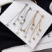 Personality multi-layer chain tassel earrings Korean version of long pearl earrings female crystal earrings earrings earrings