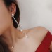 Personality multi-layer chain tassel earrings Korean version of long pearl earrings female crystal earrings earrings earrings