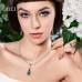 European and American Platinum Jewelry Set Retro Silver Plated Ring Emerald Diamond Earring Set Three-piece Necklace Jewelry