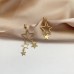 Japan and South Korea fresh temperament hollow star small earrings asymmetrical earrings female simple non-pierced ear clip 562