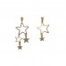Japan and South Korea fresh temperament hollow star small earrings asymmetrical earrings female simple non-pierced ear clip 562