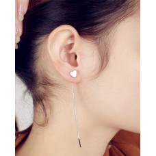 European and American popular women's jewelry simple metal triangle love electroplating earrings long handmade tassel earrings