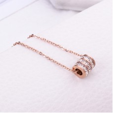 New Korean style hollow three-layer diamond short necklace fashion hot sale girl titanium steel rose gold necklace