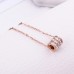 New Korean style hollow three-layer diamond short necklace fashion hot sale girl titanium steel rose gold necklace