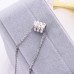 New Korean style hollow three-layer diamond short necklace fashion hot sale girl titanium steel rose gold necklace