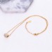 New Korean style hollow three-layer diamond short necklace fashion hot sale girl titanium steel rose gold necklace
