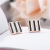 Simple titanium steel earrings temperament square round geometric light luxury earrings jewelry women mini ear bone studs wholesale