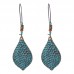 Cross-border hot sale European and American fashion round alloy earrings female creative big ear hook turquoise ear jewelry factory wholesale