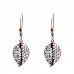 Cross-border hot sale European and American fashion round alloy earrings female creative big ear hook turquoise ear jewelry factory wholesale