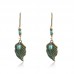 Cross-border hot sale European and American fashion round alloy earrings female creative big ear hook turquoise ear jewelry factory wholesale
