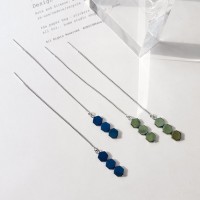 925 sterling silver earrings Korean fashion fresh and simple earrings women long fashion earrings