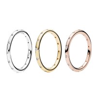 Panjia rose gold drop ring simple temperament stacking joint ring female S925 silver sterling silver ring ring gift