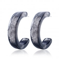 Korean version of resin earrings fashion personality semi-circular ring C letter simple earrings earrings factory direct sales