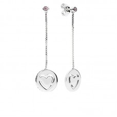 Pan Jia's beautiful pure love heart-shaped S925 silver long earrings sterling silver earrings super fairy heart earrings female earrings