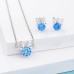 Cross-border new product accessories zircon sterling silver Christmas gift snowflake deer necklace earrings bracelet original three-piece suit female
