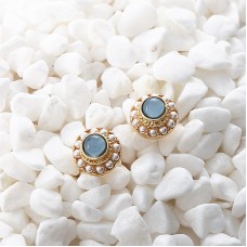 Qingdao jewelry temperament simple and small earrings women French pearl opal 925 silver needle earrings earrings wholesale