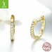 Yinziyun original small circle 925 silver earrings European and American simple fashion real gold plated silver earrings SCE498