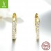 Yinziyun original small circle 925 silver earrings European and American simple fashion real gold plated silver earrings SCE498