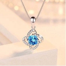 Imitation silver explosion type four-leaf clover pendant female white copper pendant necklace Japanese and Korean jewelry simple temperament live broadcast stall source