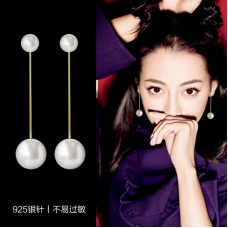 If you love the same style earrings S925 silver needle size pearl long earrings, a second wear earrings factory price wholesale